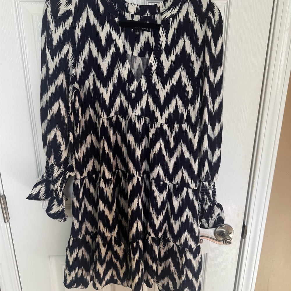 Black and White Chevron Dress